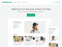 Tablet Screenshot of cakeresume.com